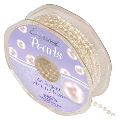 4mm Eleganza Plastic Pearls on a String - Iridescent