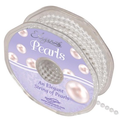 4mm Eleganza Plastic Pearls on a String - White