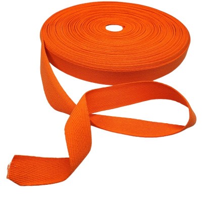 100% Cotton Webbing - 25mm Bright Orange