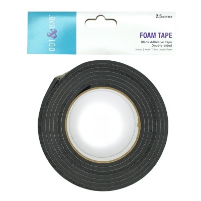 Dot & Dab Foam Tape 18mm x4mm x 2.5m Black