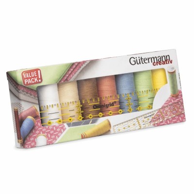 Gutermann Sewing Thread Set Cotton 8 x 100m with Universal Ruler