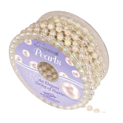 8mm Eleganza Plastic Pearls on a String - Iridescent