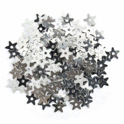 Extra Value Beads - Small Sequins Stars Silver