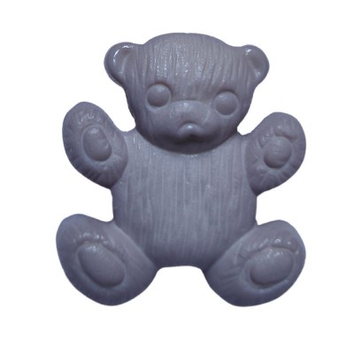 Teddy Bear Buttons - Grey - 15mm 