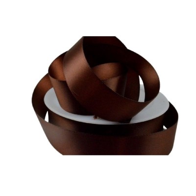 Double Sided Satin Ribbon - Brown 50mm