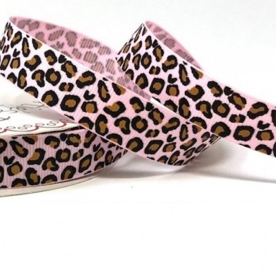 Berties Bows Grosgrain Ribbon 16mm - Pink Leopard 