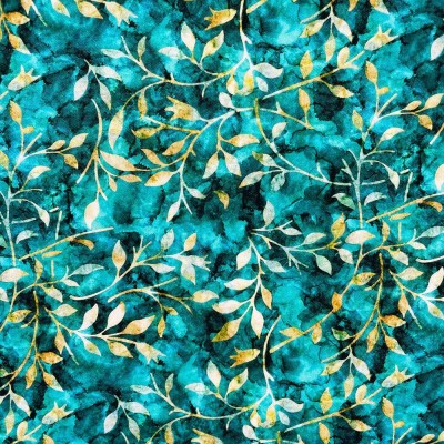 100% Cotton Digital Fabric Batik Trail Summer Leaves - 02
