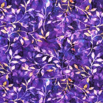 100% Cotton Digital Fabric Batik Trail Summer Leaves - 06