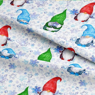 100% Cotton Fabric Digital Print by Crafty Cotton - Christmas Frozen Gonks