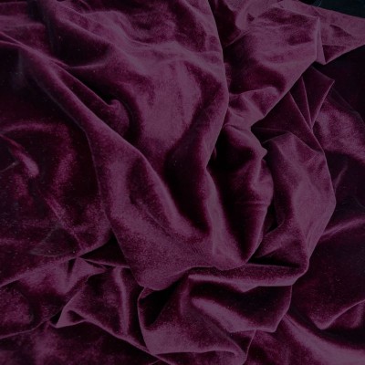 Deluxe Plain Spandex Velour Stretch Fabric - Claret