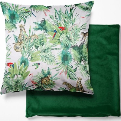 Digital Print Crafty Velvet Cushion Cover - Amazon Natural