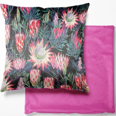 Digital Print Crafty Velvet Cushion Cover - Protea Flower