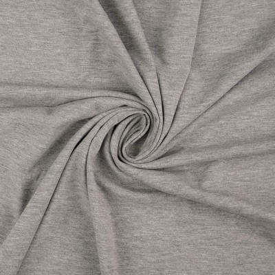 Plain Cotton Jersey Fabric - Marl Grey