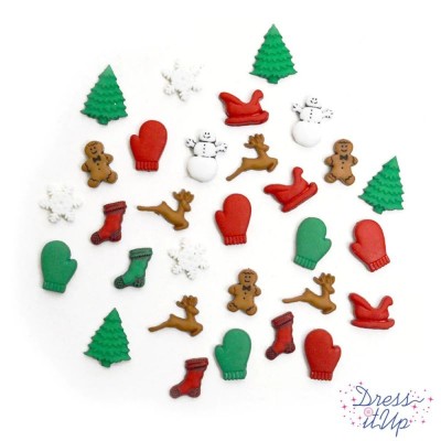 Dress It Up Buttons - Christmas Miniatures