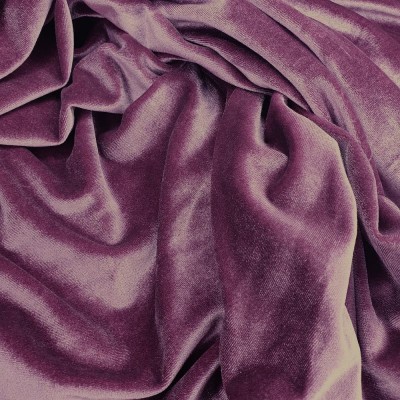 Deluxe Plain Spandex Velour Stretch Fabric - Grape