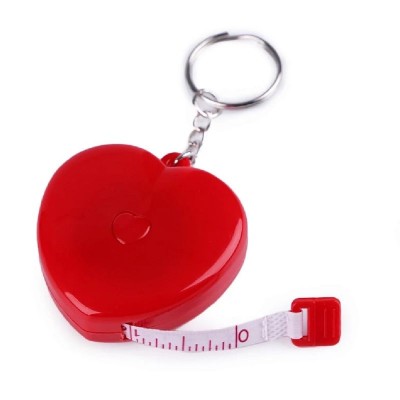 Retractable Tape Measure Heart Shape Red