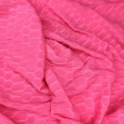 Block Jersey 4 Way Stretch Fabric - Neon Pink