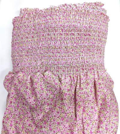 Shirred Fabric - Polycotton Blossom Flowers Pink