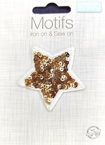 Trimits Motif - Gold Sequins Star