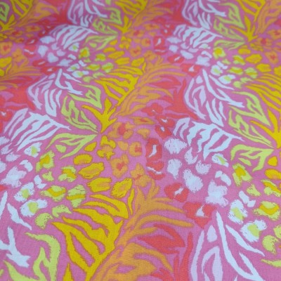 Printed Polycotton Fabric - Designs By Libby - Wild Print Pink