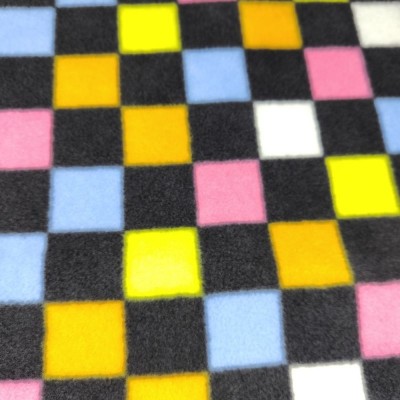 Rainbow Checkerboard - Anti Pil Printed Fleece