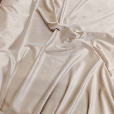 London Curtain Upholstery Fabric Plain Velour - Oyster
