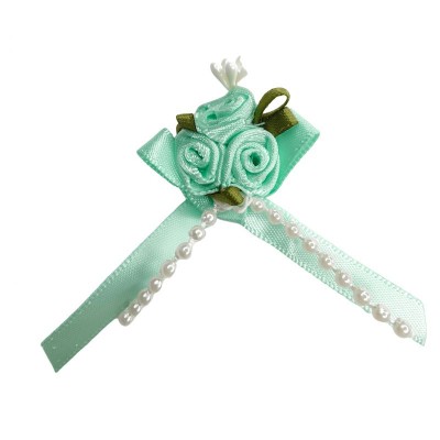 Ribbon Bow & Rose Cluster - Mint
