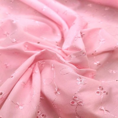 3 Hole Flower Broderie Anglaise B/A - Baby Pink 150cm 