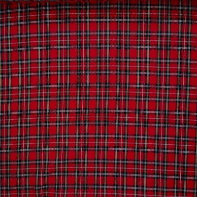Tartan Fabric Poly Viscose - Royal Stewart Small Checks