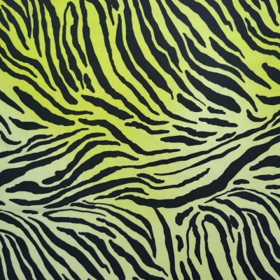 Koshibo Weave 100% Polyester Fabric - Tiger Print Lime