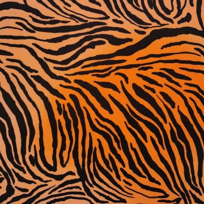 Koshibo Weave 100% Polyester Fabric - Tiger Print Orange