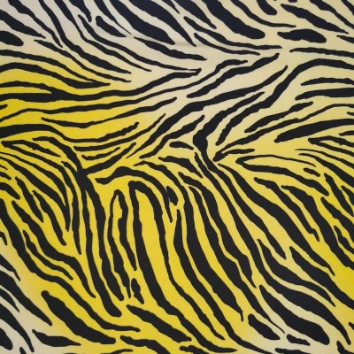 Koshibo Weave 100% Polyester Fabric - Tiger Print Yellow