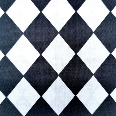 BST Fabrics Exclusive Design 100% Cotton Fabric - Black and White Harlequin