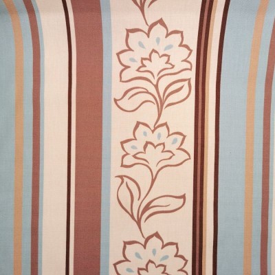 Retro 100% Cotton Curtain and Upholstery Fabric - Duck Egg and Cream