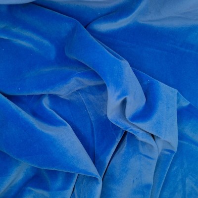 100% Cotton Velvet Fabric - Royal Blue