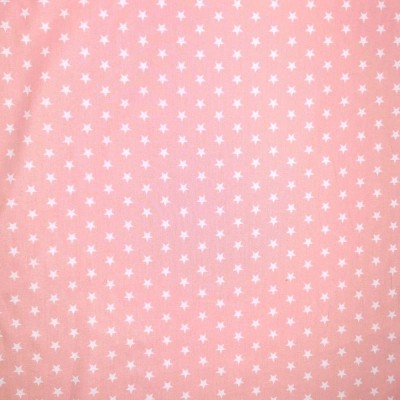 100% Cotton Fabric Petit Stars - Pink with White Stars