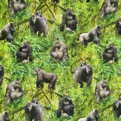 100% Cotton Print Fabric African Safari - Gorilla Monkey