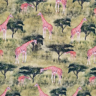 100% Cotton Print Fabric African Safari - Giraffe