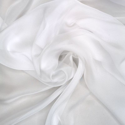 Cationic Chiffon Fabric - White