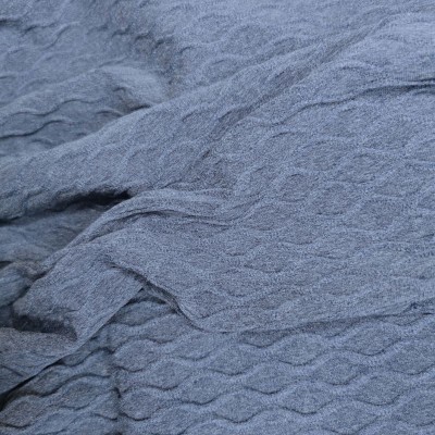 Wave Jersey 4 Way Stretch Fabric - Denim