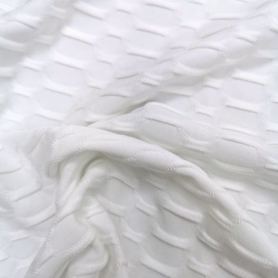 Block Jersey 4 Way Stretch Fabric - White