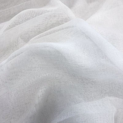 Chantilly Linen Look Weighted Voile Fabric 300cm - White
