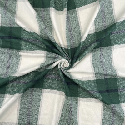 Islay Collection Fabric - Wool Effect Brushed Tartan - Emerald Green