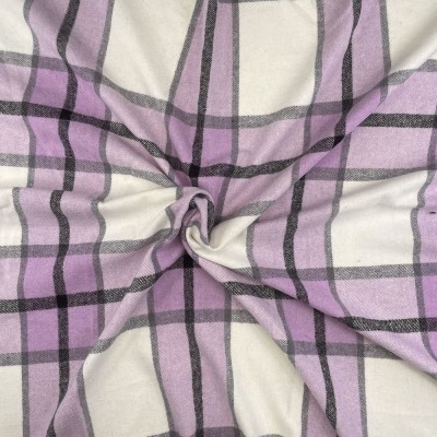 Islay Collection Fabric - Wool Effect Brushed Tartan - Lavender