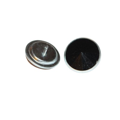 Crystal Button Glass Loop Back - 20mm Black