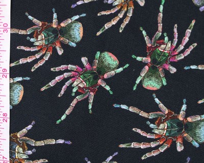 100% Cotton Fabric - Little Johnny Halloween Rainbow Spiders