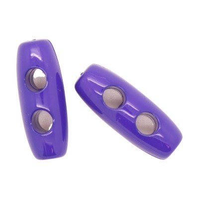 Italian Buttons - Classic Flat Edge Toggle - Purple 30mm