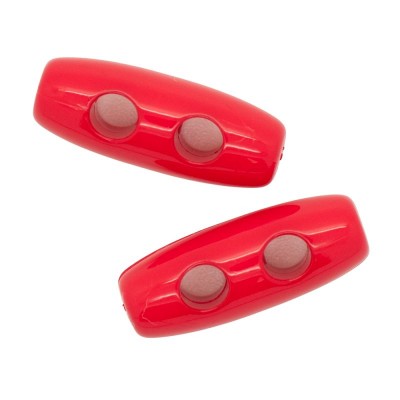 Italian Buttons - Classic Flat Edge Toggle - Red 30mm
