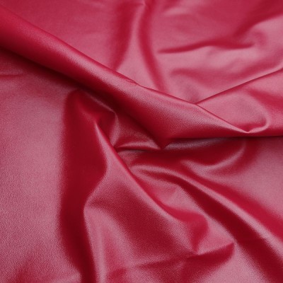 Matt Leather Look Fabric - Red