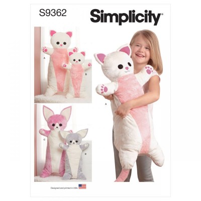 Simplicity S9362 - Animal Plush Body Pillows